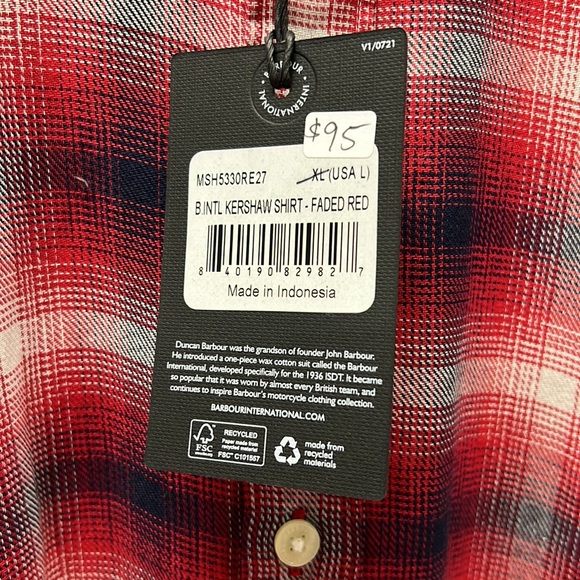 BARBOUR KERSHAW Shirt faded Red Long Sleeved & Tailored Fit - Picture 3 of 14